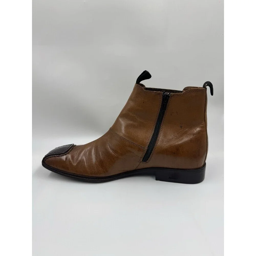 Fratelli Footwear Men's Genuine Leather Boots Size 10.5 Cognac Brown Bootie